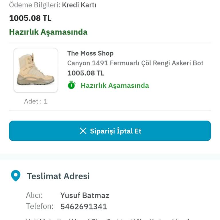 Epttavm 7 Gündür Sipariş Ettiğim Botu Kargolama Yapmadı