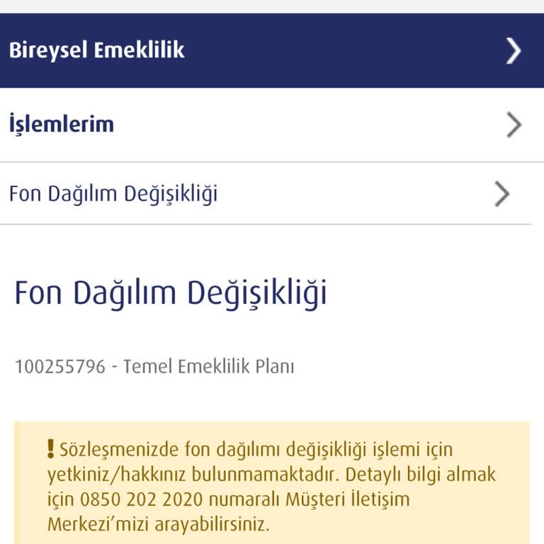 Türkiye Hayat Emeklilik Fon Dağılımı Değişikliği Sorunu