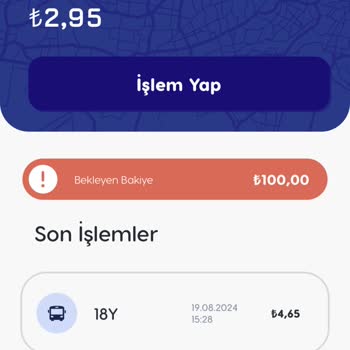BURULAŞ Karta Geçmeyen Bekleyen Bakiye