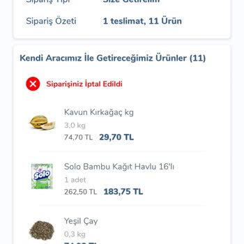 Carrefour SA Tozkoparan'da Sürekli İptal Edilen Siparişler