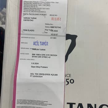 Tamer Tanca Marka Ayakkabının Kısa Sürede Sorun Çıkarması