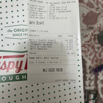 Getir Krispy Kreme Yanlış Ürün Gönderilmesi