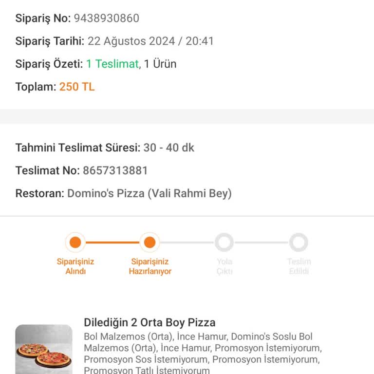 Domino's Pizza Geç Teslimat Ve Sorumsuz Müşteri Hizmeti!