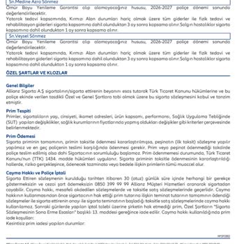 Allianz Sigorta Sözleşmeye Aykırı Mağduriyet