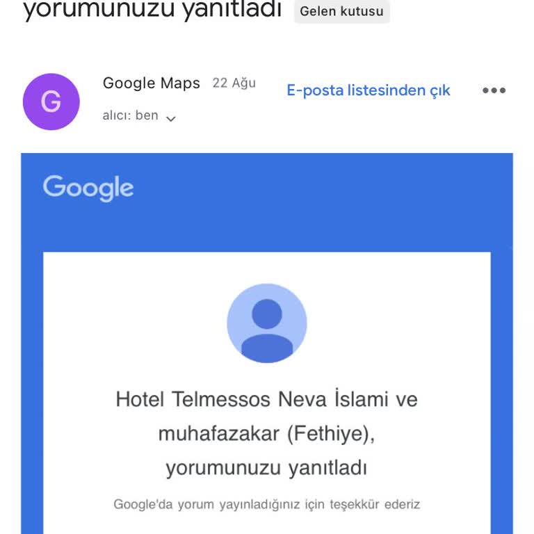 Telmessos Neva Hotel Google Da Yalan Yorum