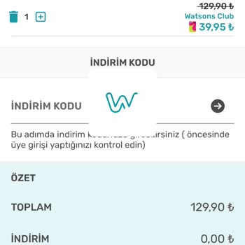 Watsons Sepette İndirim Sorunu