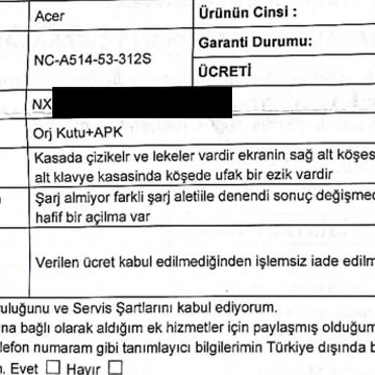 SMS Infocom Teknoloji Servisi Acer Servis SMS İnfocomm Fahiş Fiyat Ve Garanti Sorunu