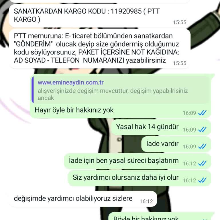 Emine Aydın İade Kabul Etmiyor