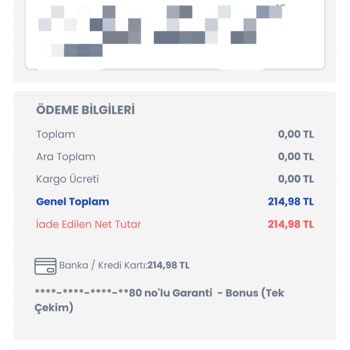 LCW Online Bilgi Dahili Dışında Sipariş İptal Etmesi