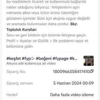 TikTok Video Tanıtımı Kullandım Ama Onaylanmadı Para İadesi İstiyorum