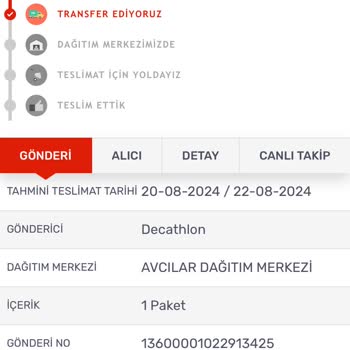 Kargomsende Teslim Edilemeyen Ürünüm