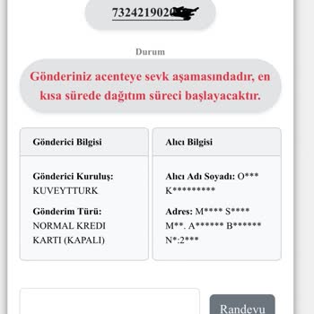 Kuryenet Kartımın Teslimatı İçin Yardım Talebi