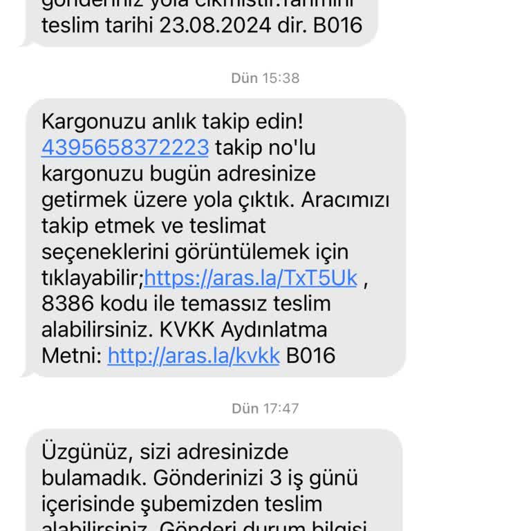 Aras Kargo Tarsus Şelale Şubesi İşbilmezliği