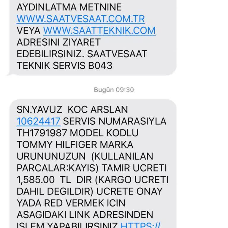 Saat Ve Saat Garanti Kapsamında Talep Edilen Ücret!