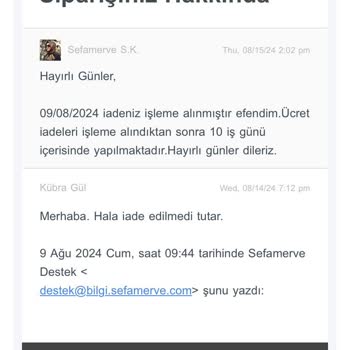 Sefamerve İade Ödemesi Yapmıyor