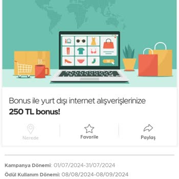 Garanti BBVA Garanti (Bonus İle Yurt Dışı Alışverişlere 250TL) Kampanya Mağduriyeti