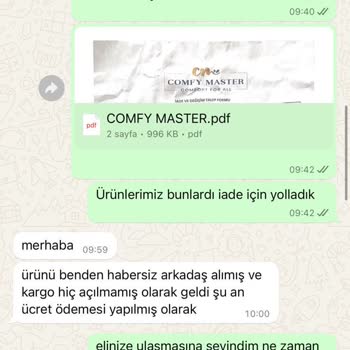 Comfy Master Medikal Üniforma Comfy Master Müşterisini Çok Mağdur Etti