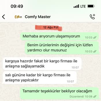 Comfy Master Medikal Üniforma Comfy Master Müşterisini Çok Mağdur Etti
