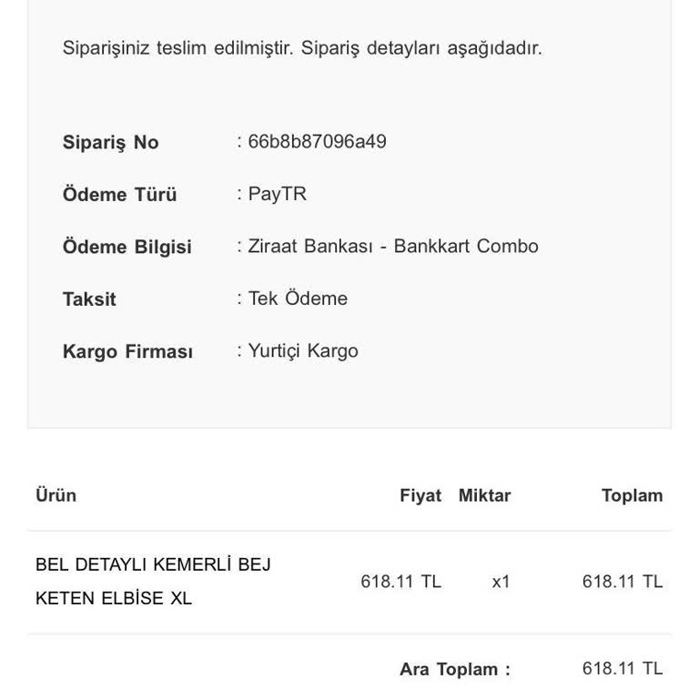 By Elif Dursun Elbise Paramı İade Alamıyorum