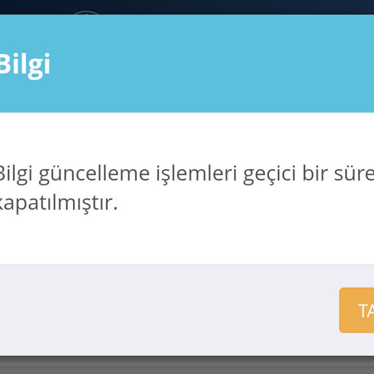 EBA Bilgi Güncelleme Geçici Süreliğine Kapatılmıştır Sorunu