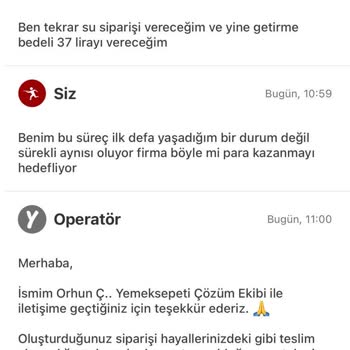 Yemek Sepeti Market Teslimat Ücreti İadesi Yapmıyor.