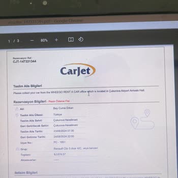 Carjet Kredi Kartı Olmadığı İçin Aracı Vermedi. Paramızı İade Etmiyor