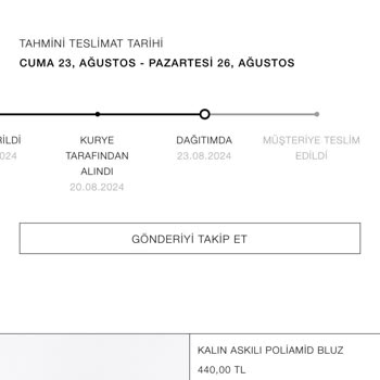 Zara Teslim Edilemeyen Ürün