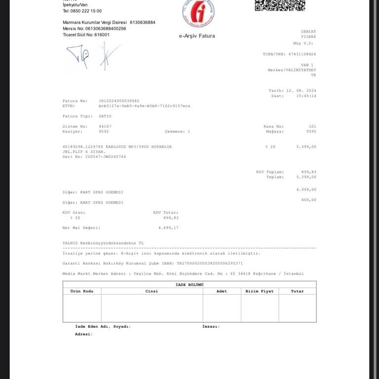 Aztek Teknoloji Media Markt'tan Aldığım JBL Flip 6'nın Sürekli Sorun Çıkarması