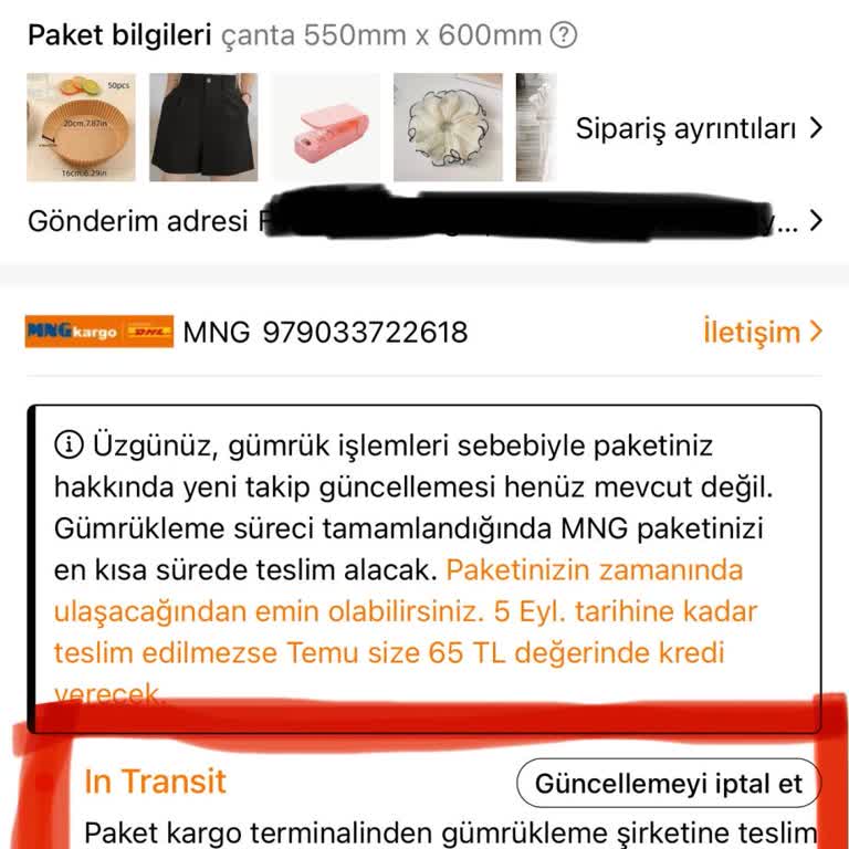 Temu Siparişim Günlerdir Gümrük Şirketinde Duruyor. Güncelleme Yok.
