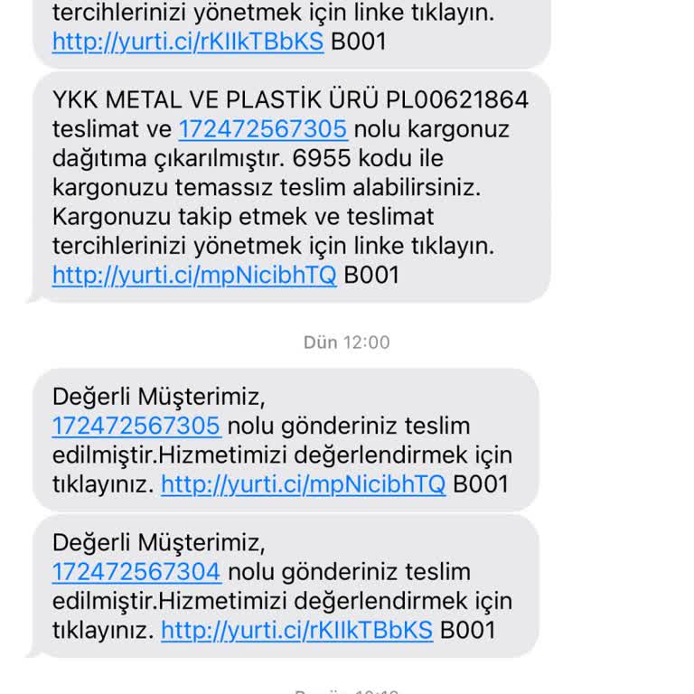 Yurtiçi Kargo Bana Ait Olmayan Kargonun SMS Bildirimleri Geliyor
