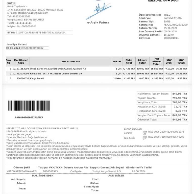 Oxide Ayakkabı Ayakkabı Değişimi İade Red