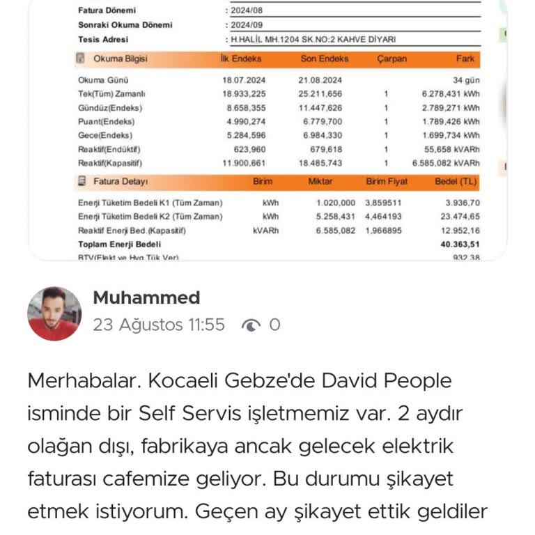 Sepaş Olağan Dışı Fatura
