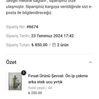 Waw Tesettür Hatalı Ürün Gönderimi