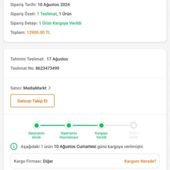 Trendyol Ürünün Teslim Edilmemesi!