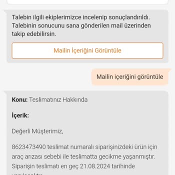 Trendyol Ürünün Teslim Edilmemesi!