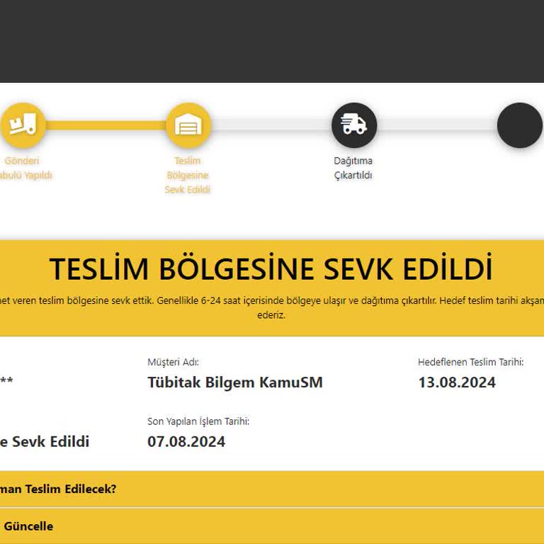 AGT Kurye'nin Gönderimi Teslim Edememesi