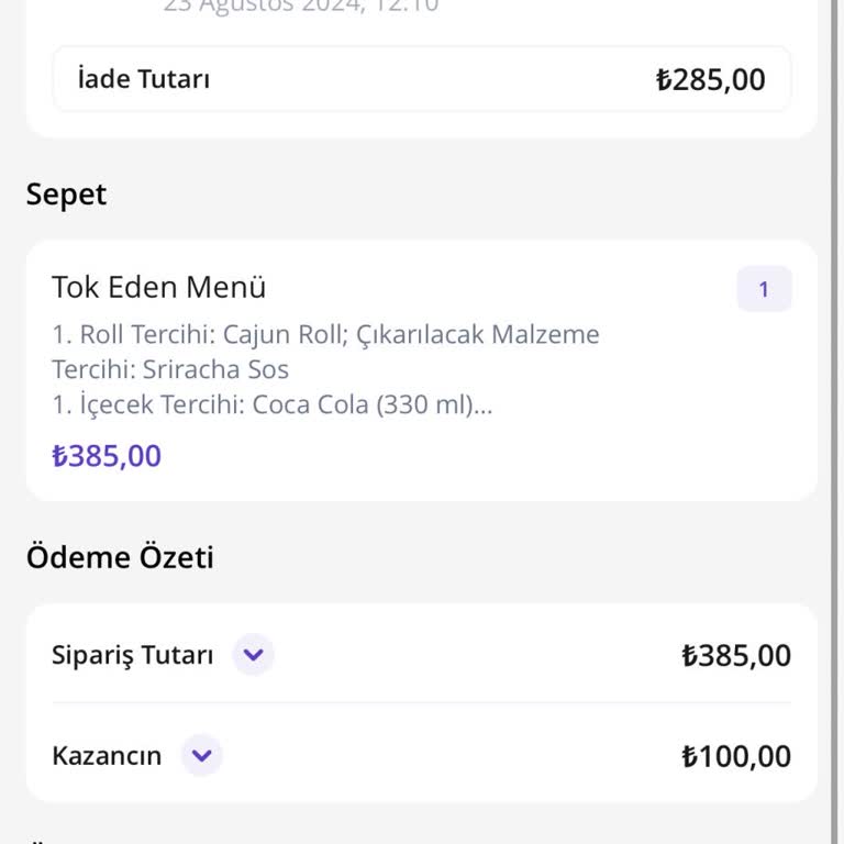 Getir Yemek Getirmiyor