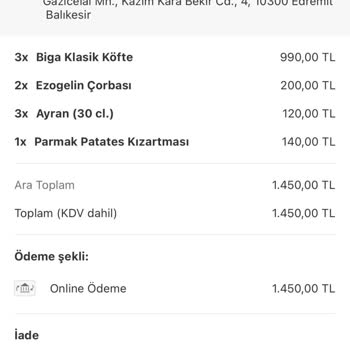 Yemek Sepeti İptal Edilen Sipariş Ücretini İade Etmedi