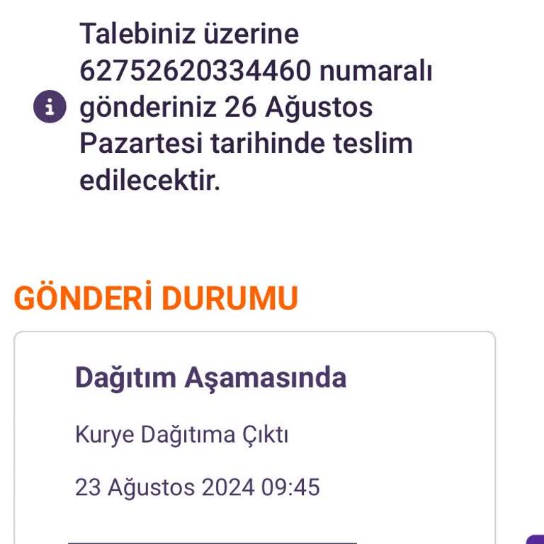 hepsiJET Teslimat Tarihi Değişikliği