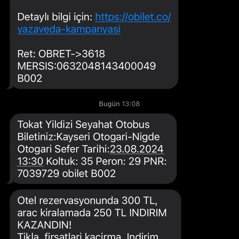 Obilet Bilet İptali Gerçekleştirememe