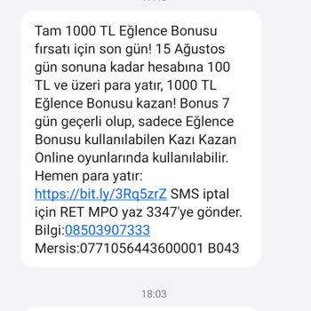 Milli Piyango SMS Gönderip, İçerikteki Bonusu Tanımlamıyor!