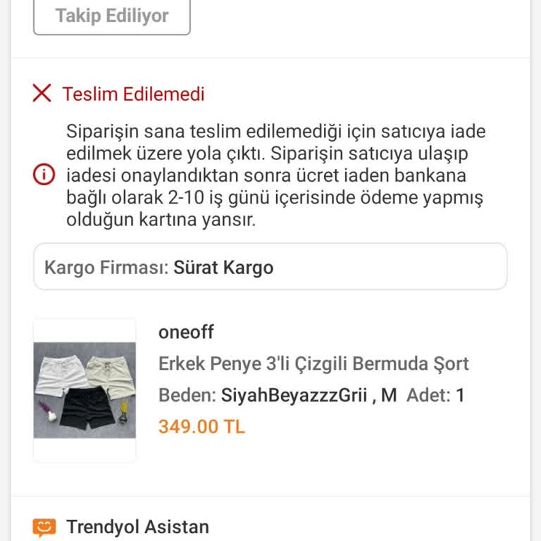 Sürat Kargo Kargonun Gelmemesi Ve İade Olması