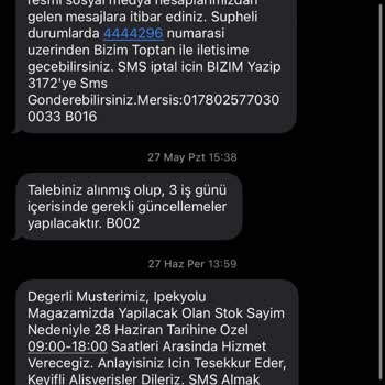 Bizim Toptan İzinsiz Mesaj Gönderiyor!
