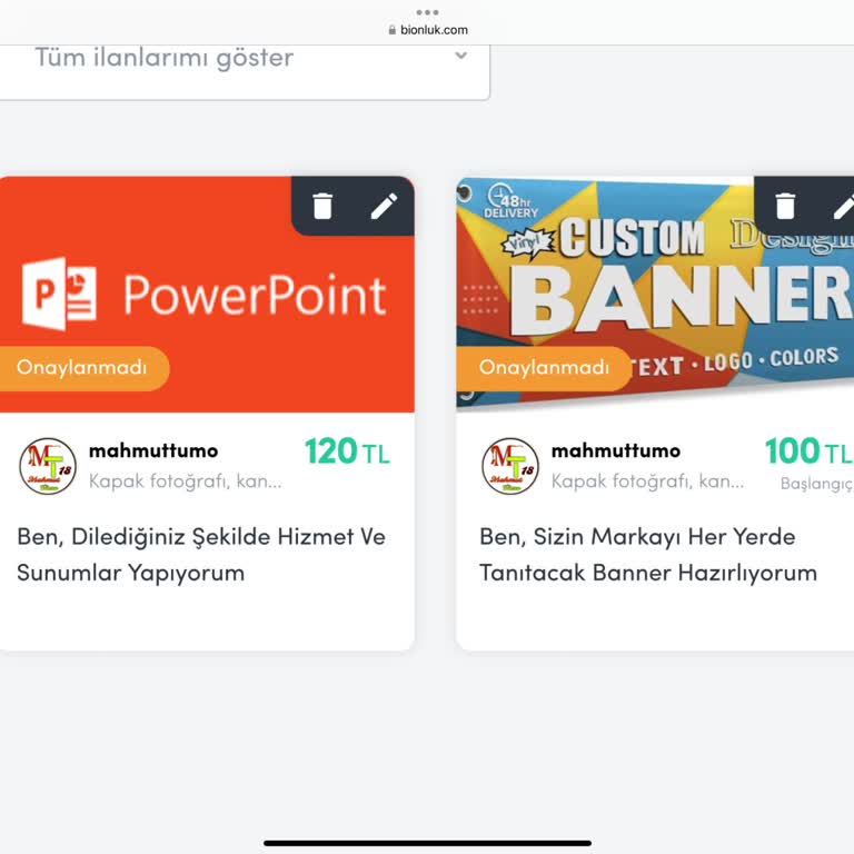 Bionluk (bionluk.com) İlanlarımda Sorun Yaşıyorum