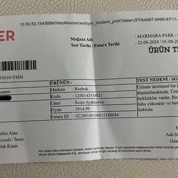 Marmara Park Boyner Ayıplı Ürünü İade Kabul Etmiyor