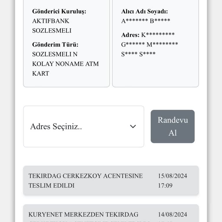 Kuryenet Çerkezköy Şubesi Tarafından Rehin Alınan Gönderim