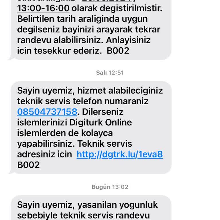 Digiturk Yan Oda Hizmeti İçin Randevu Sorunu