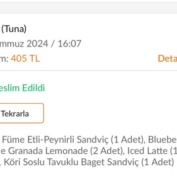 Coffy Karşıyaka Eksik Sipariş Yollanması