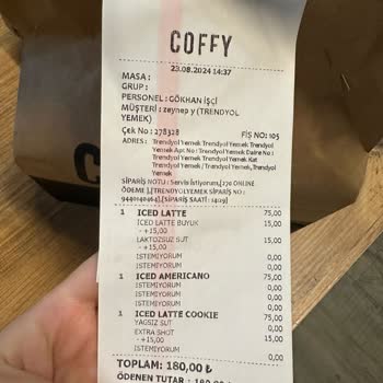 Coffy Karşıyaka Eksik Sipariş Yollanması