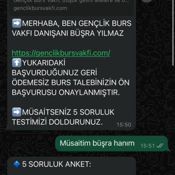 Gençlik Gelecek Vakfı (Burs Başvurusu) Burs Başvurusu Altında Yapılan Hata